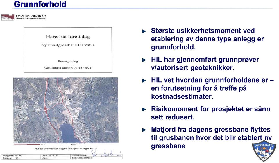 HIL vet hvordan grunnforholdene er en forutsetning for å treffe på kostnadsestimater.