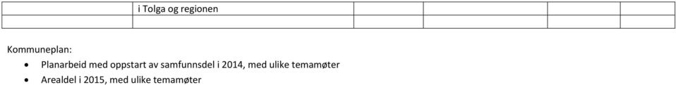 oppstart av samfunnsdel i, med