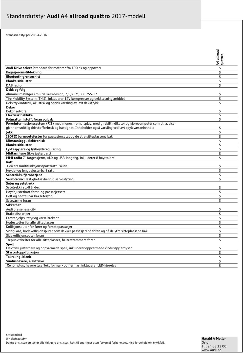 7,5Jx17", 225/55-17 Tire Mobility ystem (TM), inkluderer 12V kompressor og dekktetningsmiddel Dekktrykkontroll, akustisk og optisk varsling av lavt dekktrykk Dekor Dekor sølvgrå Elektrisk bakluke