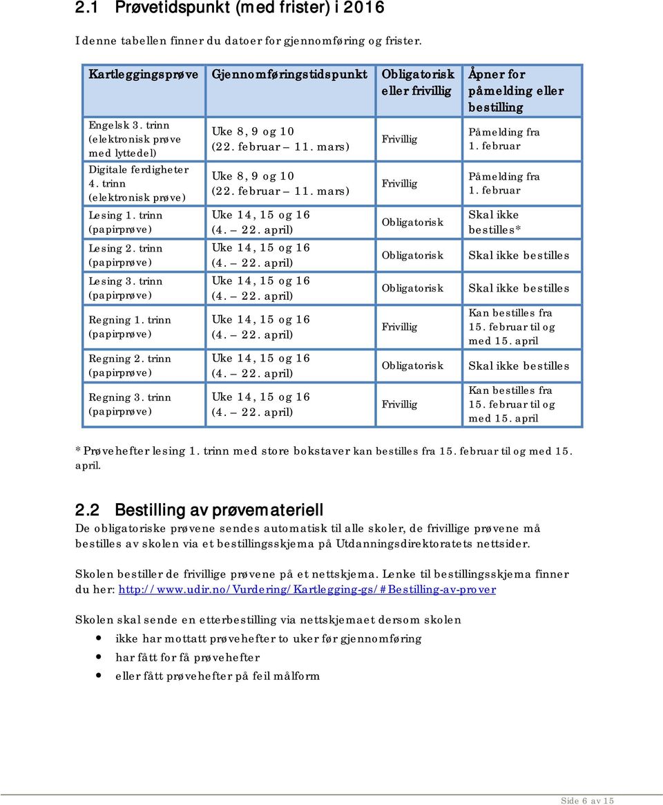 trinn (papirprøve) Regning 2. trinn (papirprøve) Regning 3. trinn (papirprøve) Uke 8, 9 og 10 (22. februar 11. mars) Uke 8, 9 og 10 (22. februar 11. mars) Uke 14, 15 og 16 (4. 22.