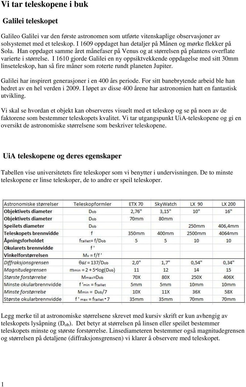 I 1610 gjorde Galilei en ny oppsiktvekkende oppdagelse med sitt 30mm linseteleskop, han så fire måner som roterte rundt planeten Jupiter. Galilei har inspirert generasjoner i en 400 års periode.