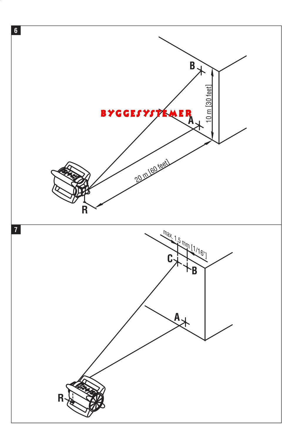 20 m [60 feet] R 7 max.