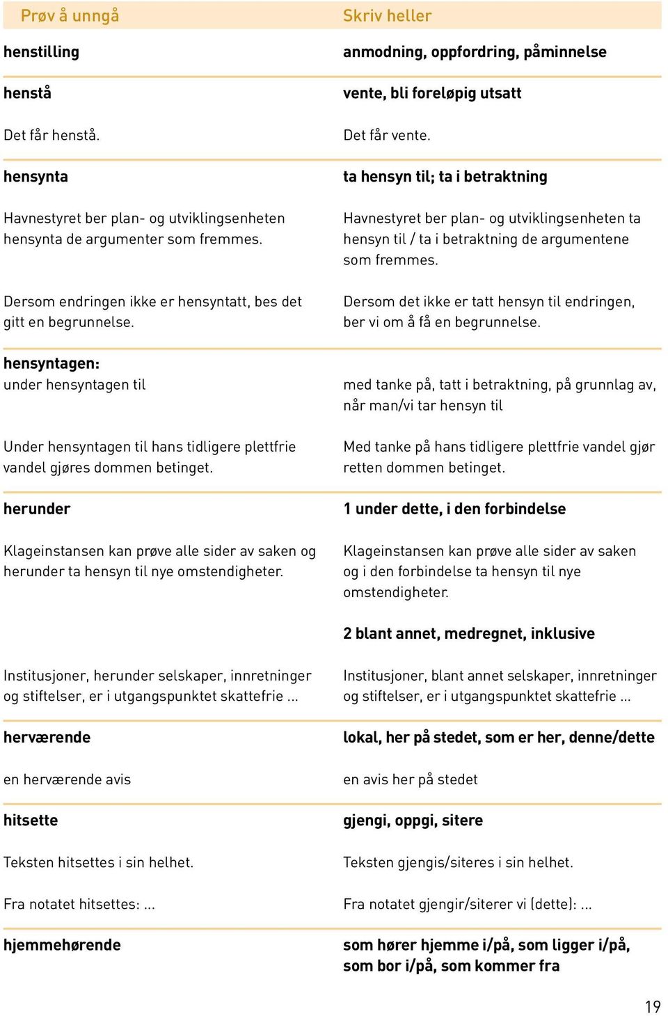 herunder Klageinstansen kan prøve alle sider av saken og herunder ta hensyn til nye omstendigheter. Skriv h anmodning, oppfordring, påminnelse vente, bli foreløpig utsatt Det får vente.