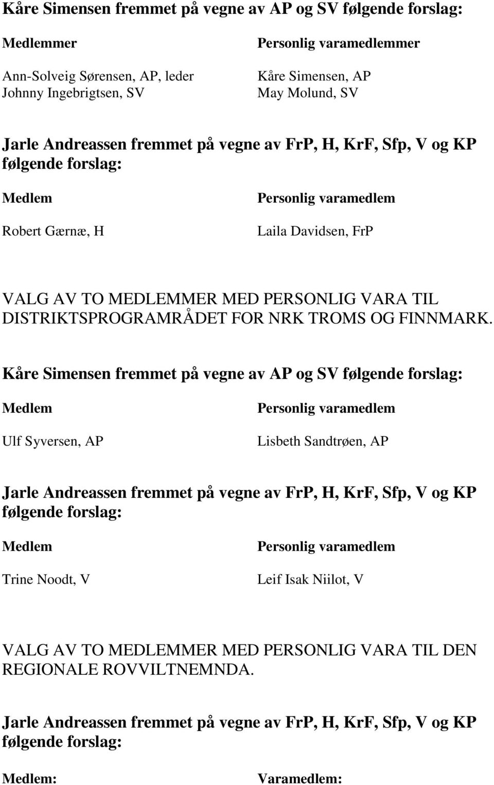 DISTRIKTSPROGRAMRÅDET FOR NRK TROMS OG FINNMARK.