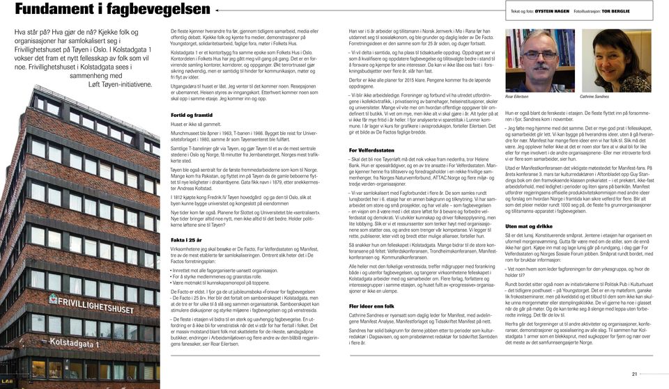 Frivillighetshuset i Kolstadgata sees i sammenheng med Løft Tøyen-initiativene. De fleste kjenner hverandre fra før, gjennom tidligere samarbeid, media eller offentlig debatt.