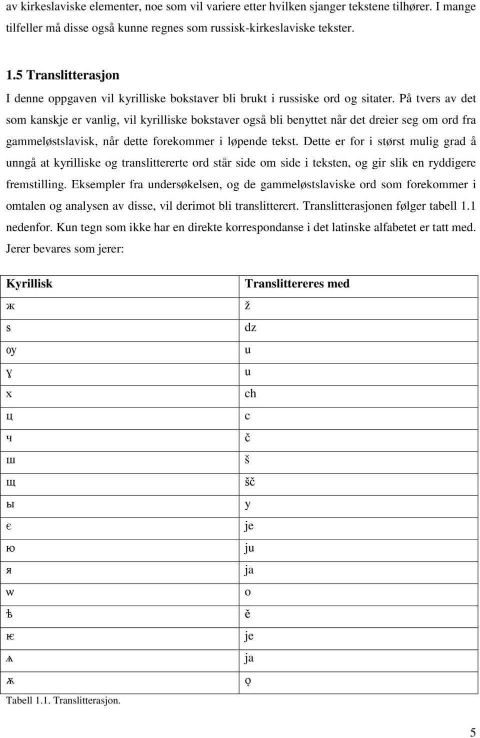 På tvers av det som kanskje er vanlig, vil kyrilliske bokstaver også bli benyttet når det dreier seg om ord fra gammeløstslavisk, når dette forekommer i løpende tekst.