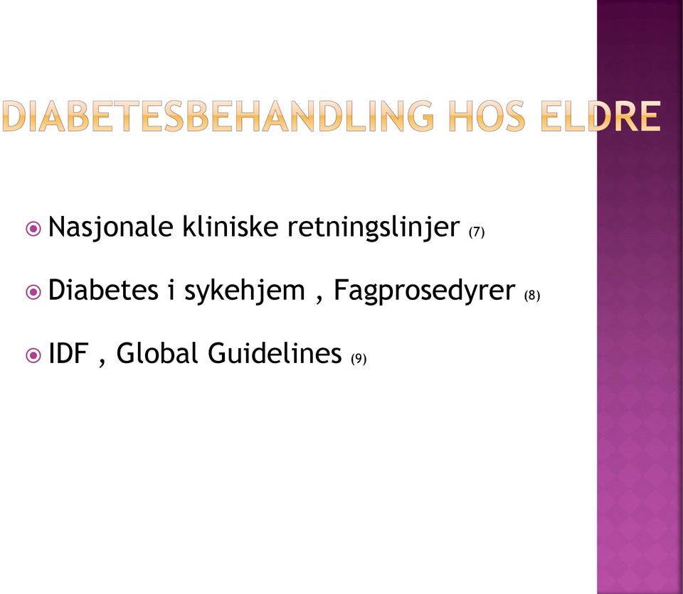 Diabetes i sykehjem,