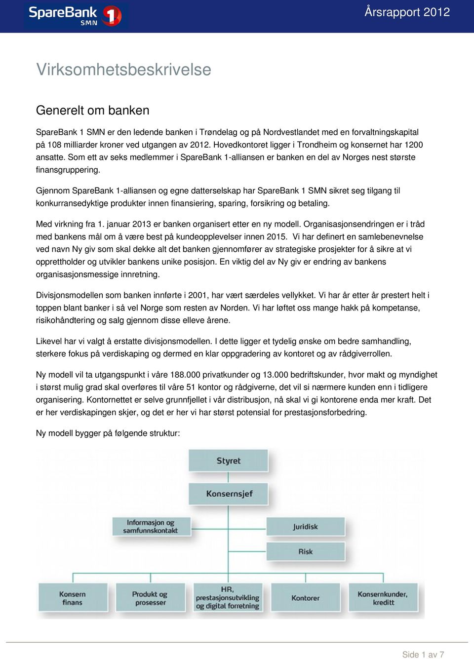 Gjennom SpareBank 1-alliansen og egne datterselskap har SpareBank 1 SMN sikret seg tilgang til konkurransedyktige produkter innen finansiering, sparing, forsikring og betaling. Med virkning fra 1.