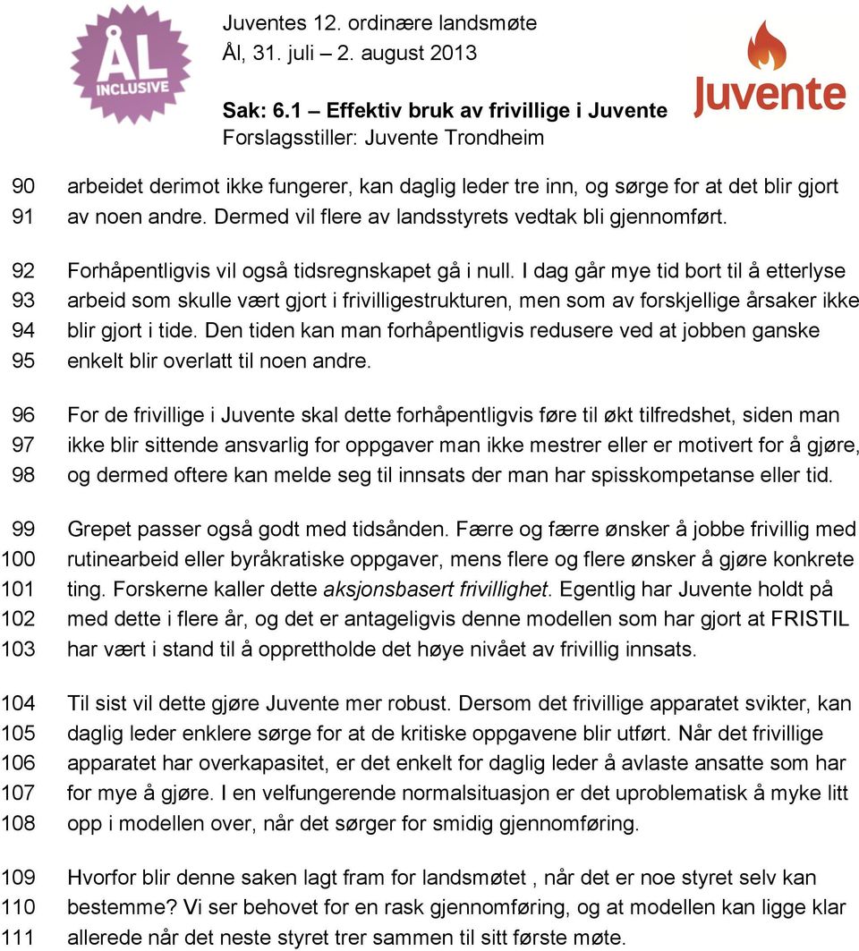 I dag går mye tid bort til å etterlyse arbeid som skulle vært gjort i frivilligestrukturen, men som av forskjellige årsaker ikke blir gjort i tide.