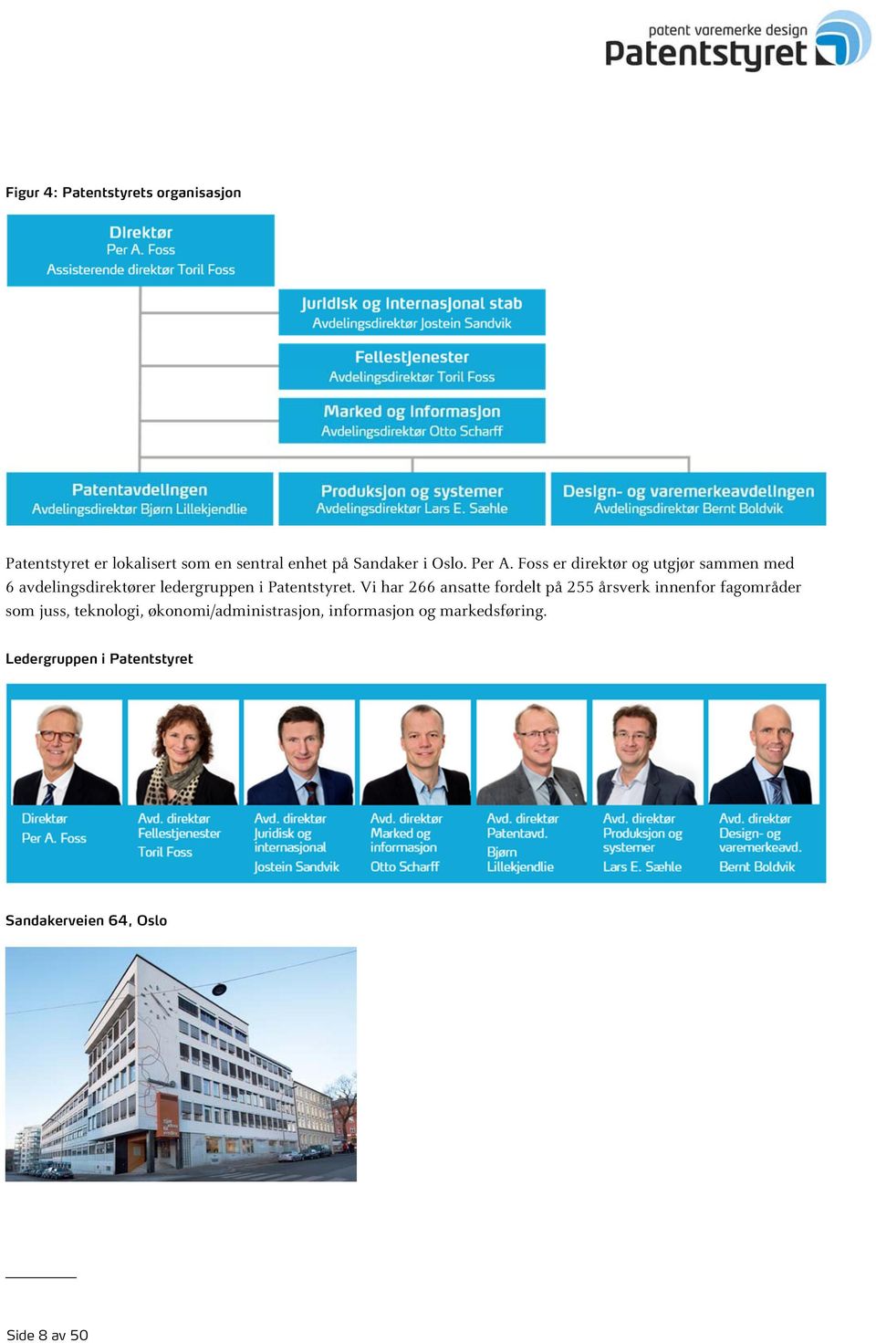 Foss er direktør og utgjør sammen med 6 avdelingsdirektører ledergruppen i Patentstyret.