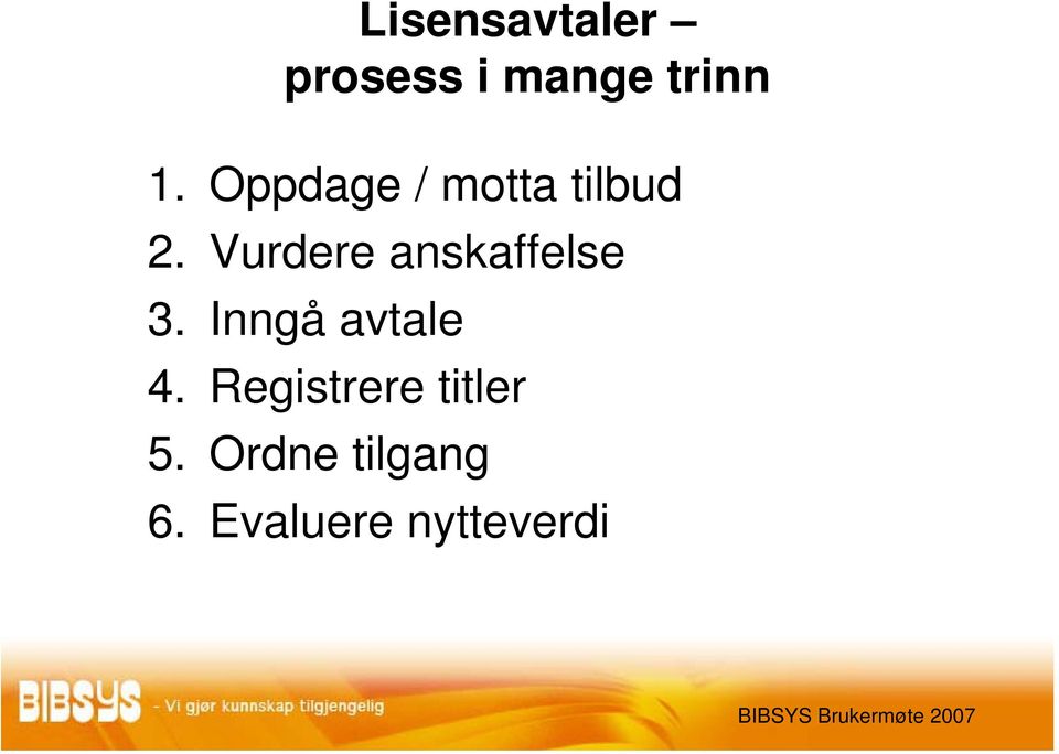 Vurdere anskaffelse 3. Inngå avtale 4.