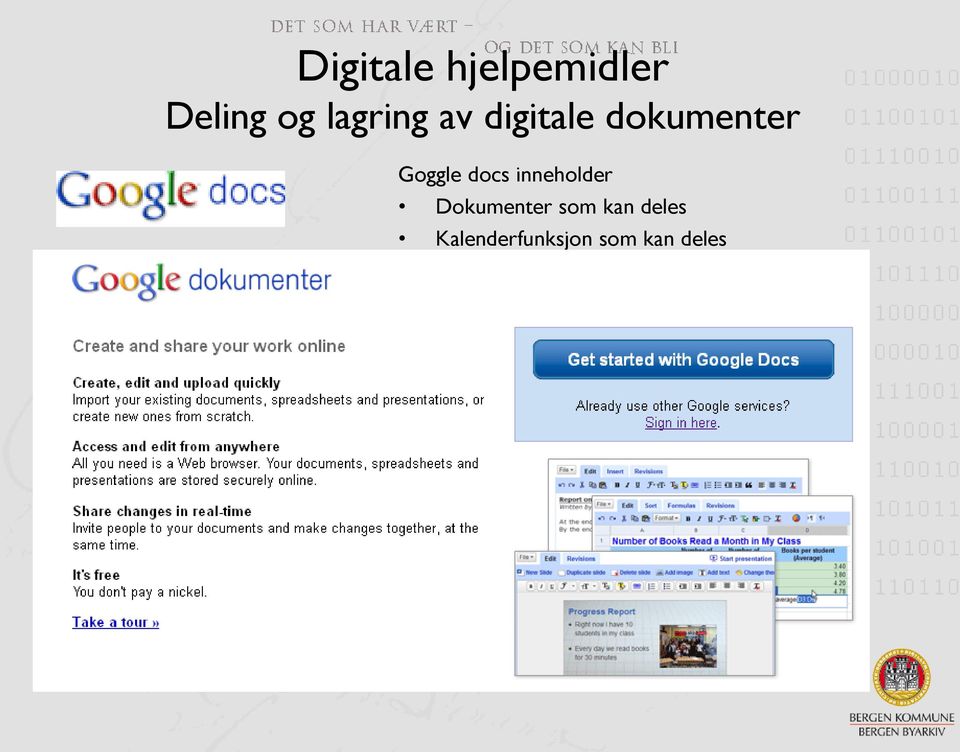 Goggle docs inneholder Dokumenter