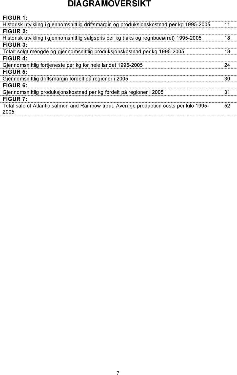 FIGUR 4: Gjennomsnittlig fortjeneste per kg for hele landet 1995-2005 24 FIGUR 5: Gjennomsnittlig driftsmargin fordelt på regioner i 2005 30 FIGUR 6: