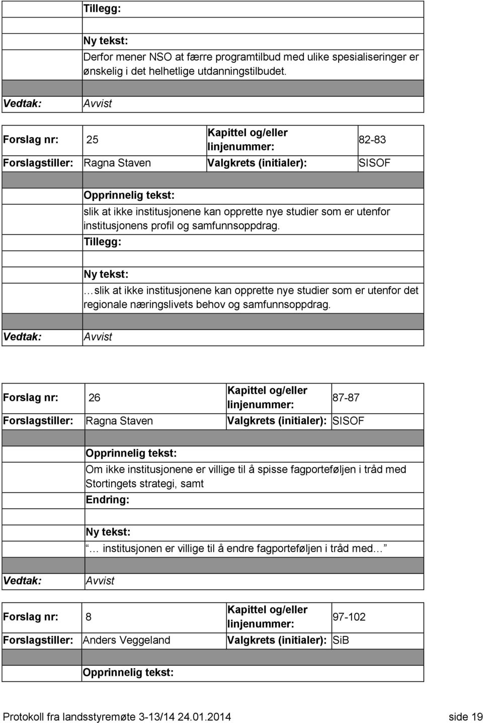 Tillegg: slik at ikke institusjonene kan opprette nye studier som er utenfor det regionale næringslivets behov og samfunnsoppdrag.