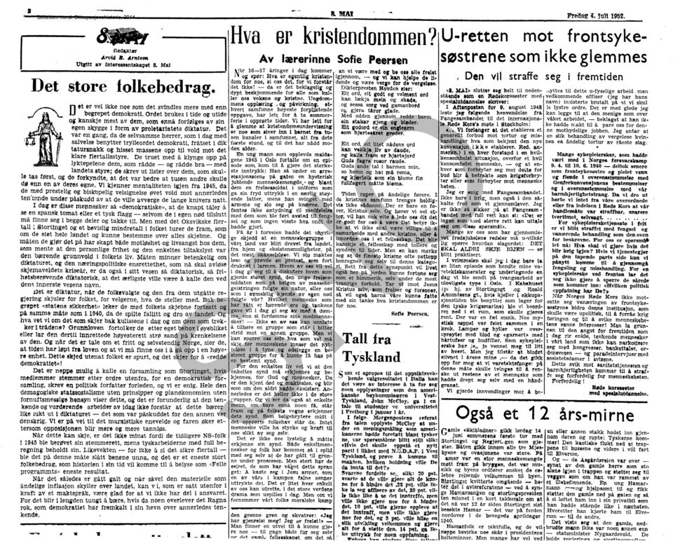 omffillnlil Det er vel itke noe som det svindles mere m.ed enn oppl.rm, '" or p6.virknin" ot~ hvert samfunne høyeste forpliktende /ft"\.. begrepet demokrati.