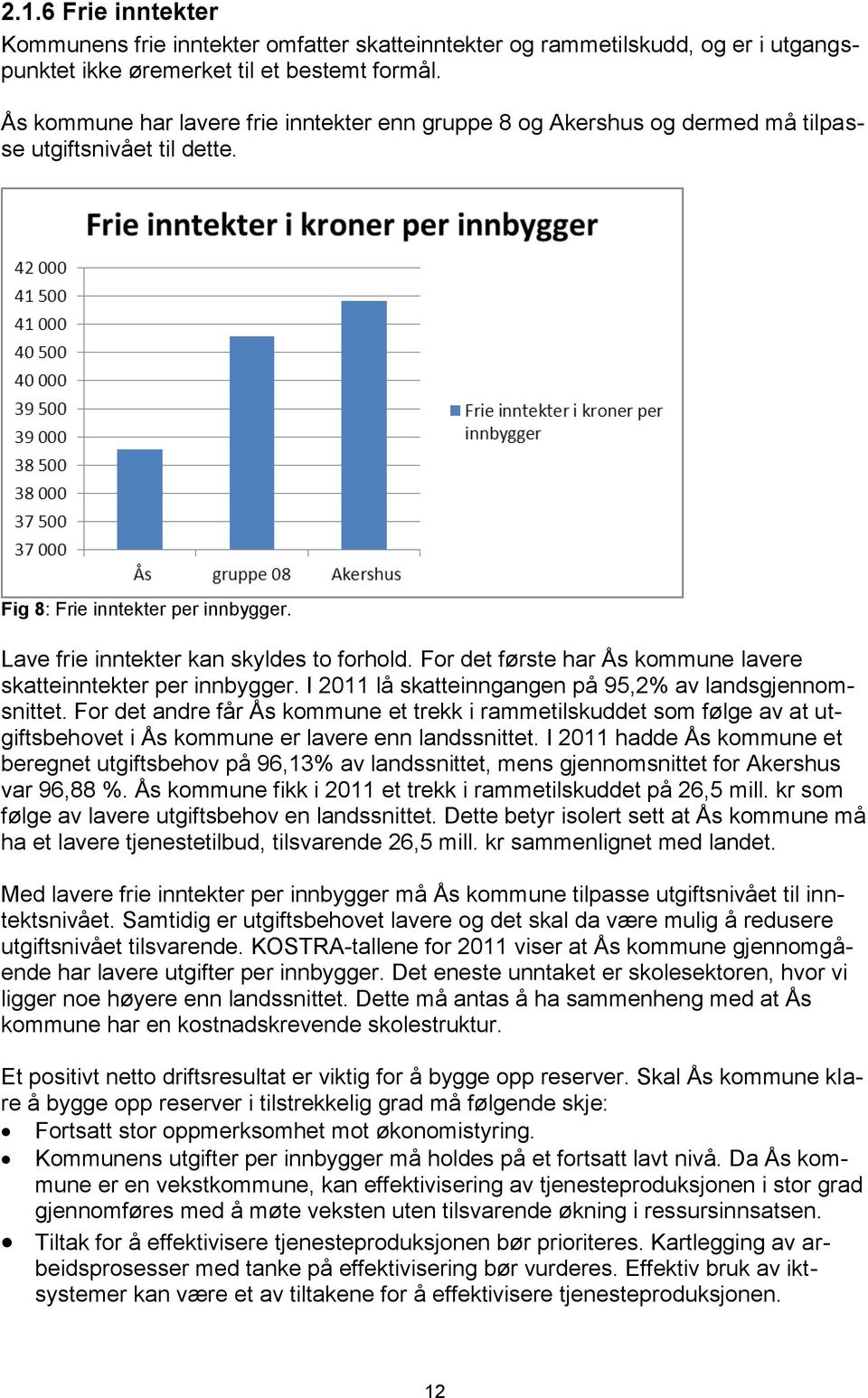 For det første har Ås kommune lavere skatteinntekter per innbygger. I 2011 lå skatteinngangen på 95,2% av landsgjennomsnittet.