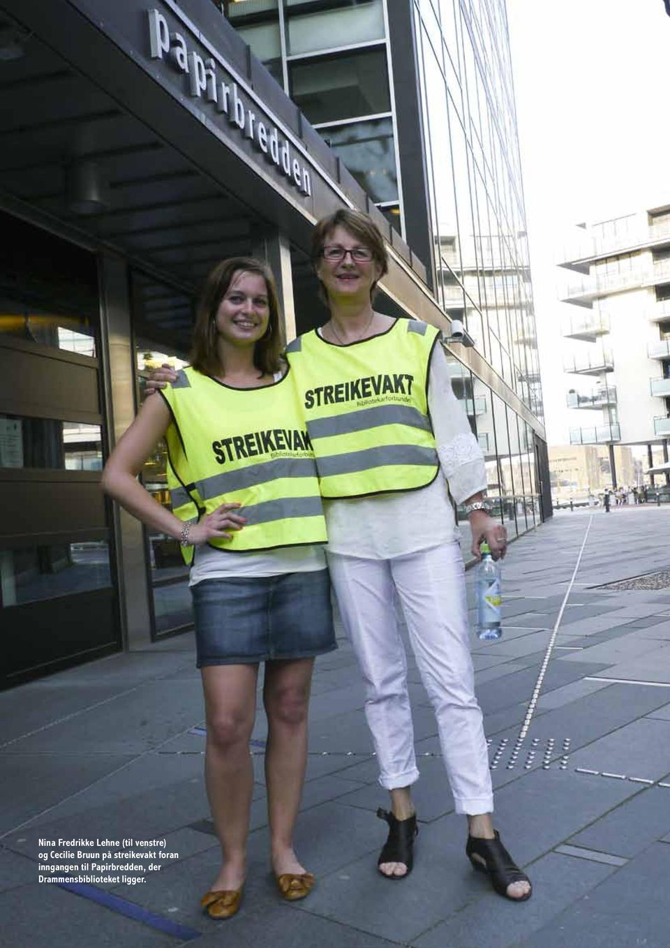 streikevakt foran inngangen til