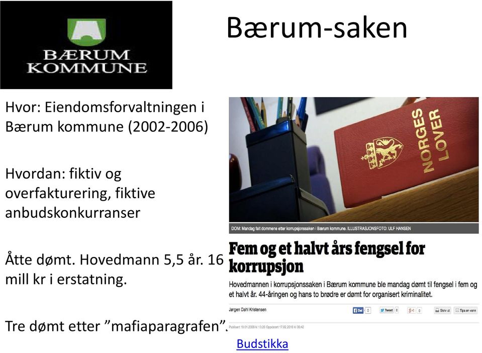 anbudskonkurranser Åtte dømt. Hovedmann 5,5 år.