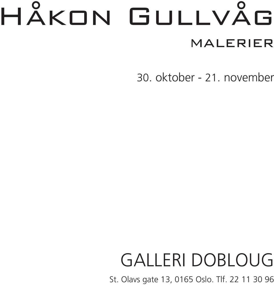 november GALLERI DOBLOUG St.