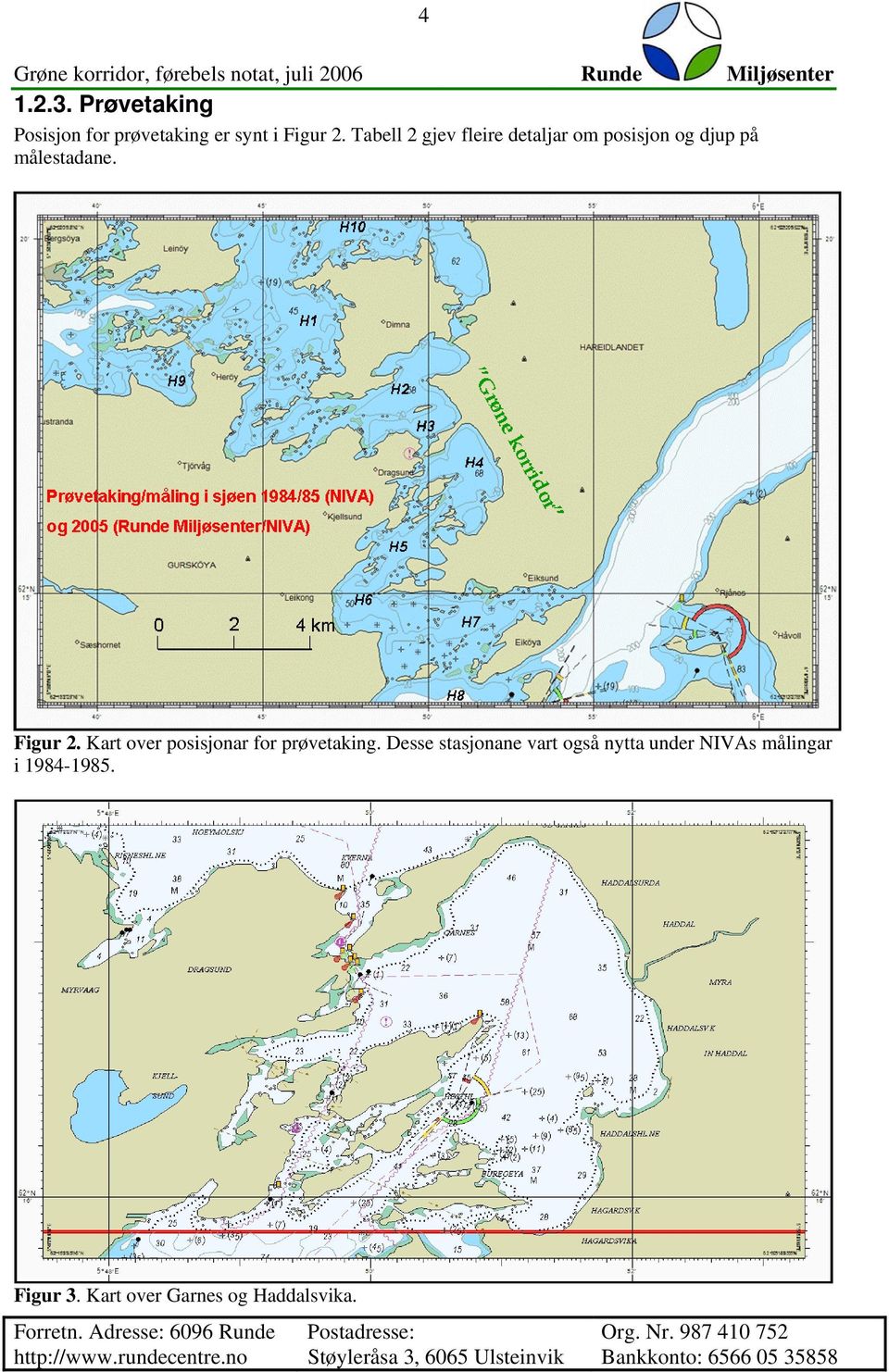 Figur 2. Kart over posisjonar for prøvetaking. Desse stasjonane vart også nytta under NIVAs målingar i 1984-1985.