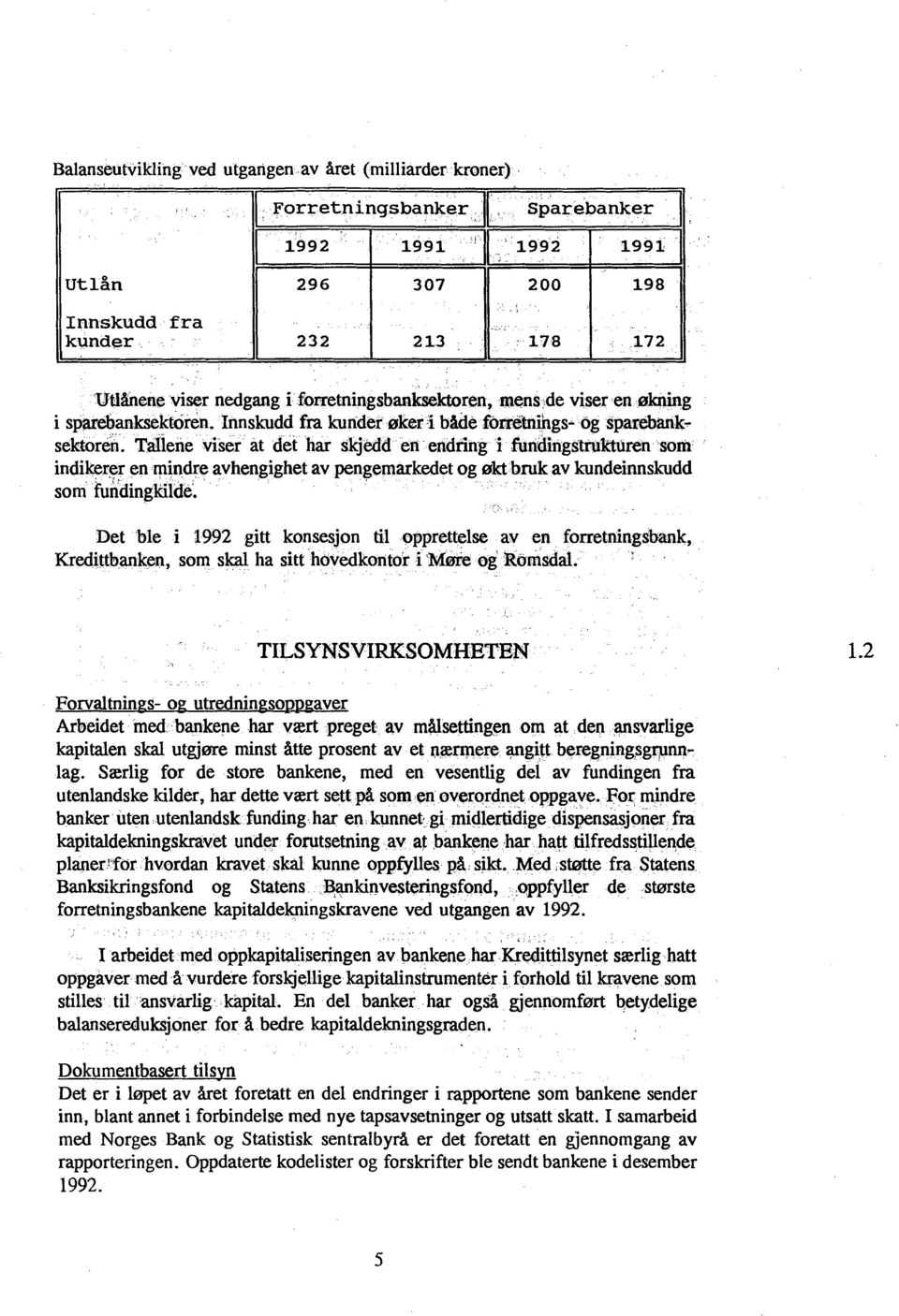 Tallene viser at det har skjedd en endring i fundingstrukturen som indikerer en mindre avhengighet av pengemarkedet og akt bruk av kundeinnskudd som fu*dinglcilde.