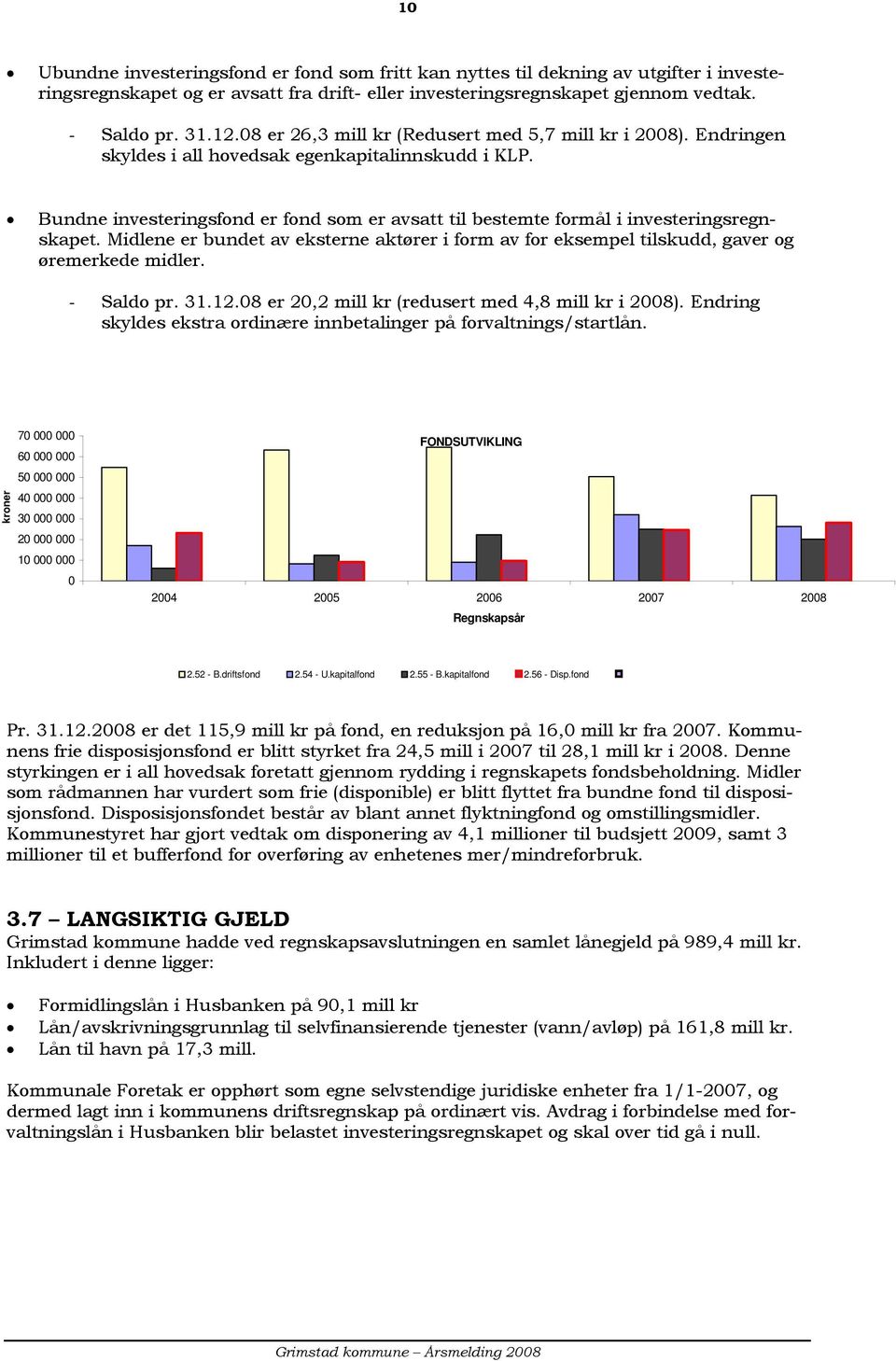 Bundne investeringsfond er fond som er avsatt til bestemte formål i investeringsregnskapet. Midlene er bundet av eksterne aktører i form av for eksempel tilskudd, gaver og øremerkede midler.