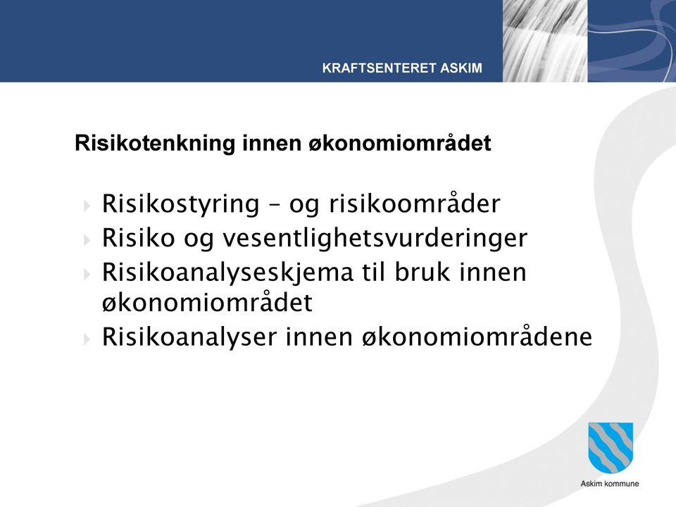 vesentlighetsvurderinger Risikoanalyseskjema