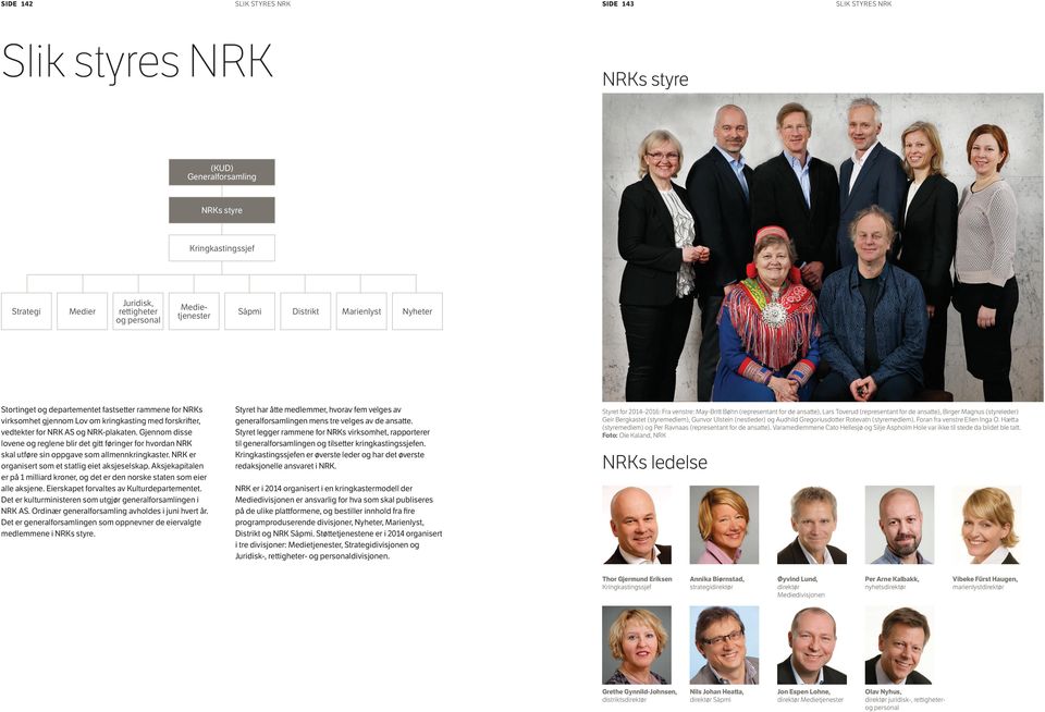 Gjennom disse lovene og reglene blir det gitt føringer for hvordan NRK skal utføre sin oppgave som allmennkringkaster. NRK er organisert som et statlig eiet aksjeselskap.