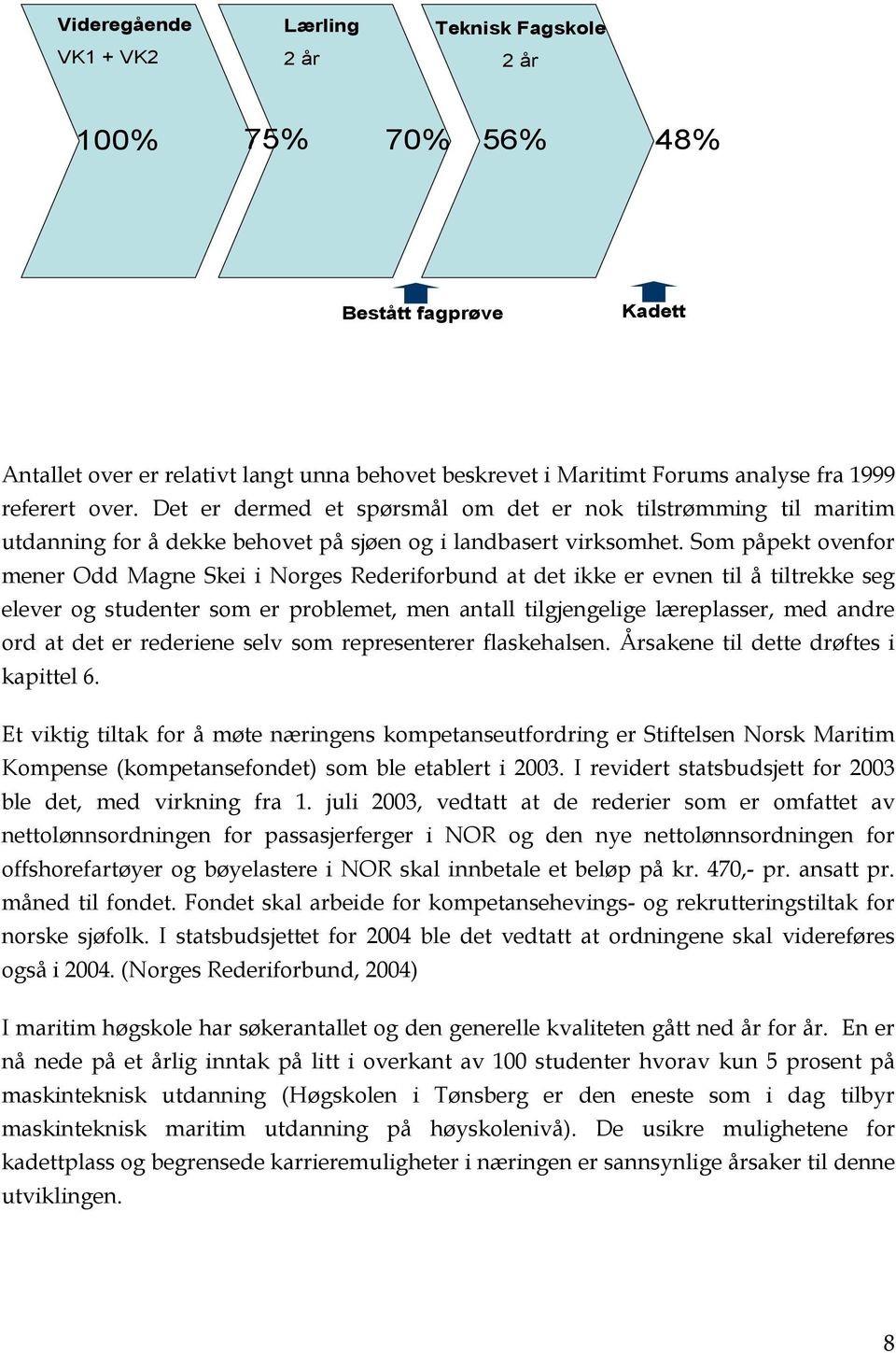 Som påpekt ovenfor mener Odd Magne Skei i Norges Rederiforbund at det ikke er evnen til å tiltrekke seg elever og studenter som er problemet, men antall tilgjengelige læreplasser, med andre ord at