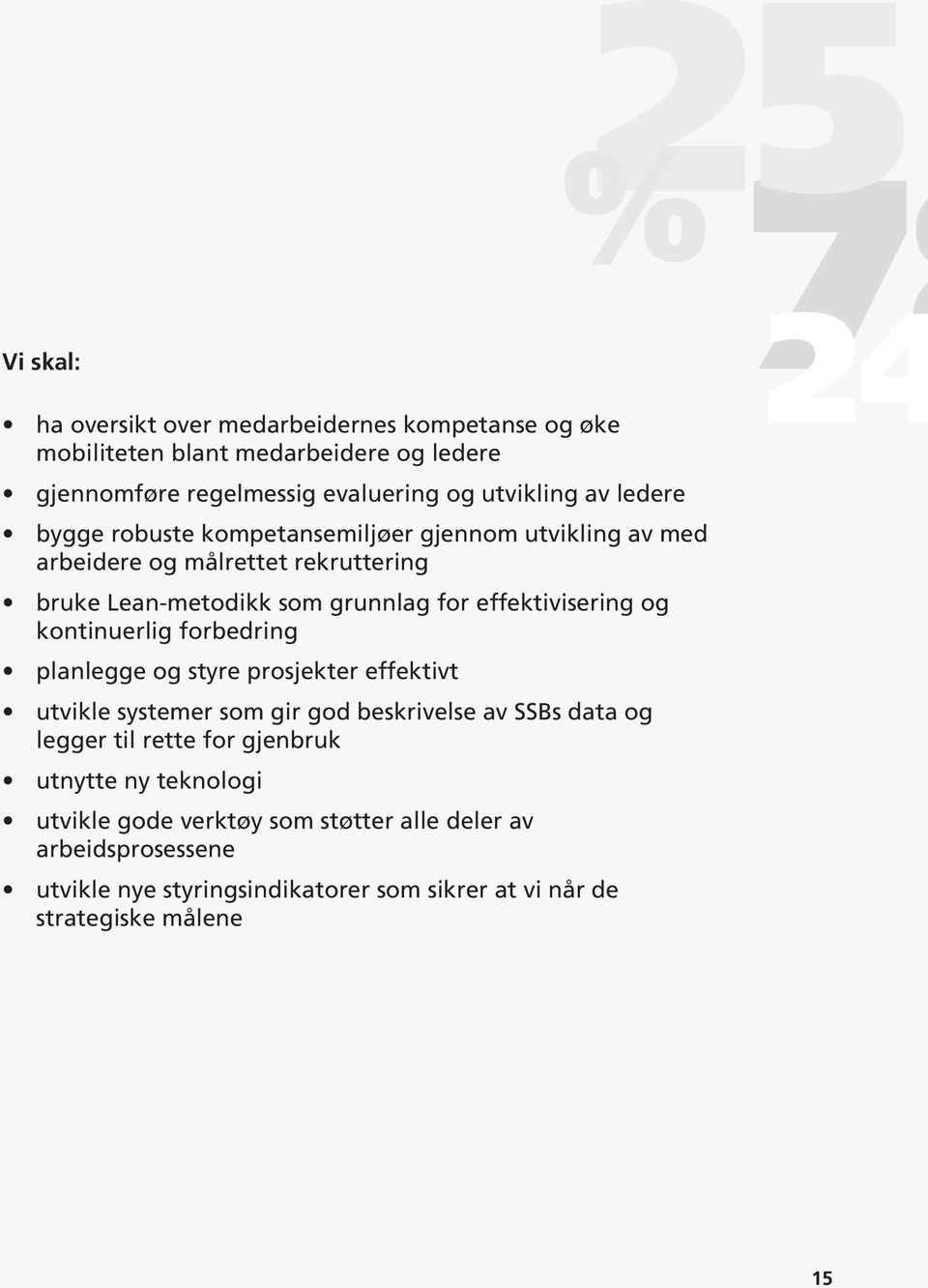 kontinuerlig forbedring planlegge og styre prosjekter effektivt utvikle systemer som gir god beskrivelse av SSBs data og legger til rette for gjenbruk