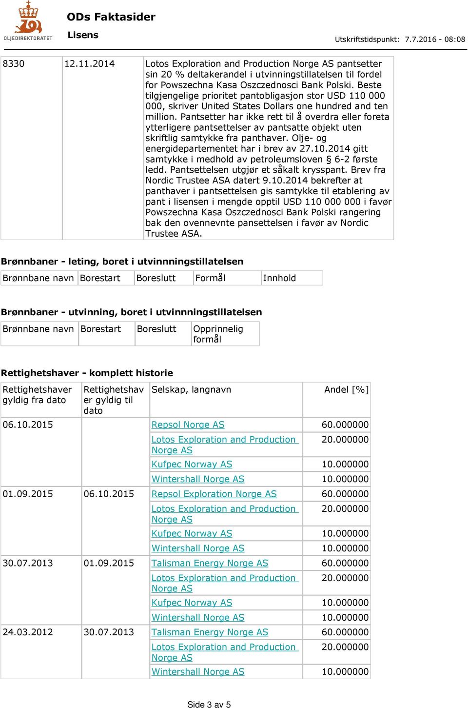 2014 gitt ledd. Pantsettelsen utgjør et såkalt krysspant. Brev fra Nordic Trustee A datert 9.10.