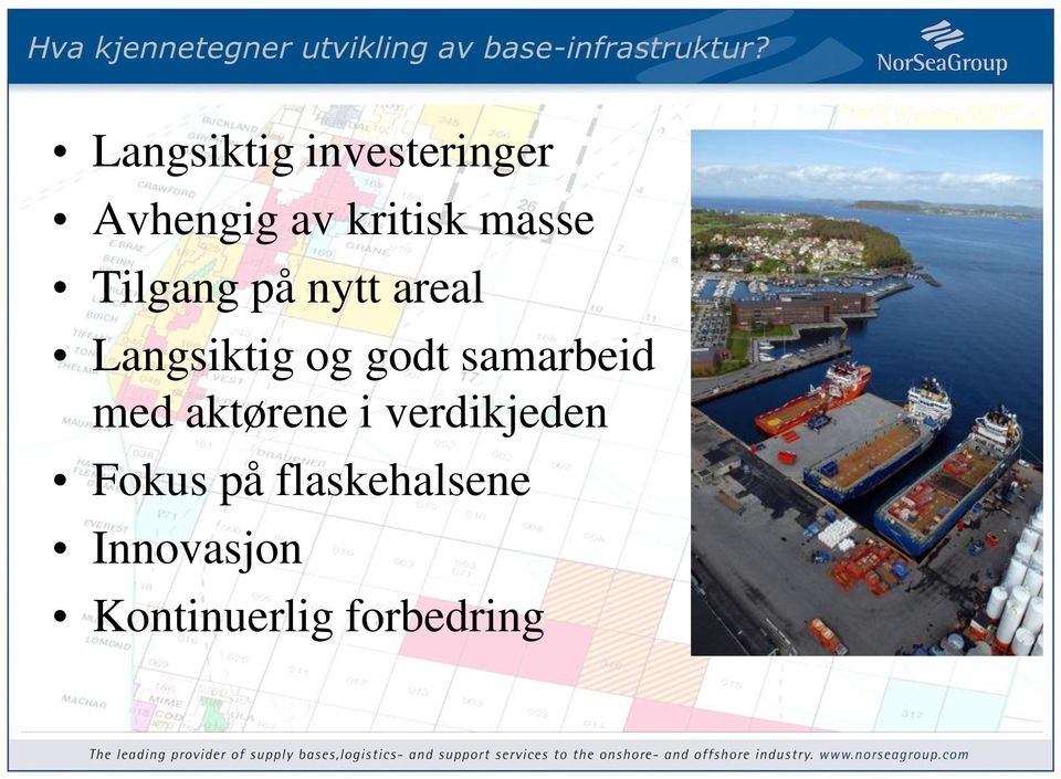 på nytt areal Langsiktig og godt samarbeid med aktørene i