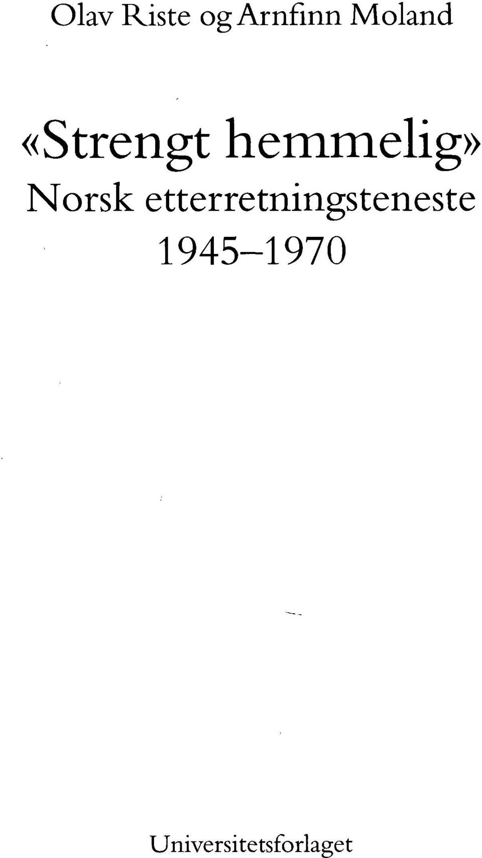Norsk etterretningsteneste