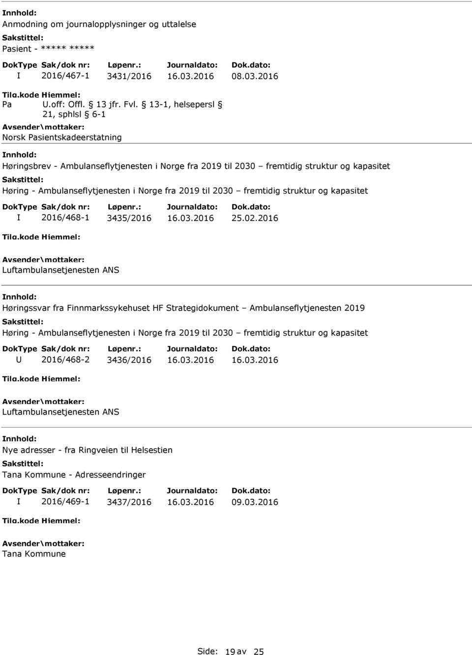 Norge fra 2019 til 2030 fremtidig struktur og kapasitet 2016/468-1 3435/2016 25.02.