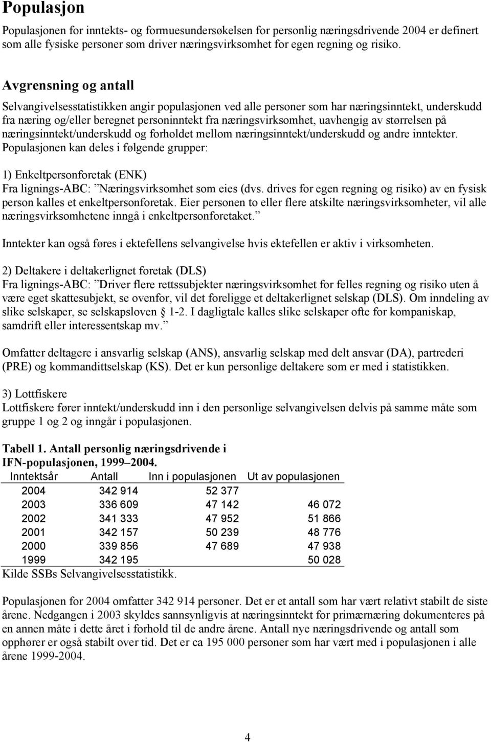 størrelsen på næringsinntekt/underskudd og forholdet mellom næringsinntekt/underskudd og andre inntekter.