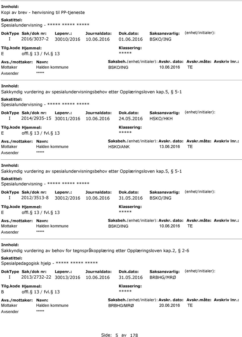 05.2016 HSKO/HKH HSKO/ANK T nnhold: Sakkyndig vurdering av spesialundervisningsbehov etter Opplæringsloven kap.