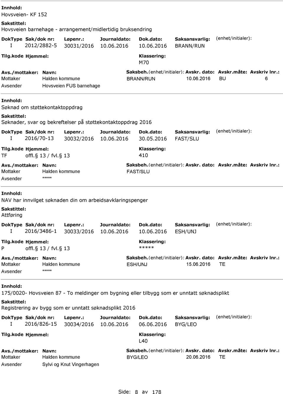 2016 FAST/SLU 410 FAST/SLU nnhold: NAV har innvilget søknaden din om arbeidsavklaringspenger Attføring 2016/3486-1 30033/2016 SH/UNJ SH/UNJ T nnhold: 175/0020- Hovsveien 87 -