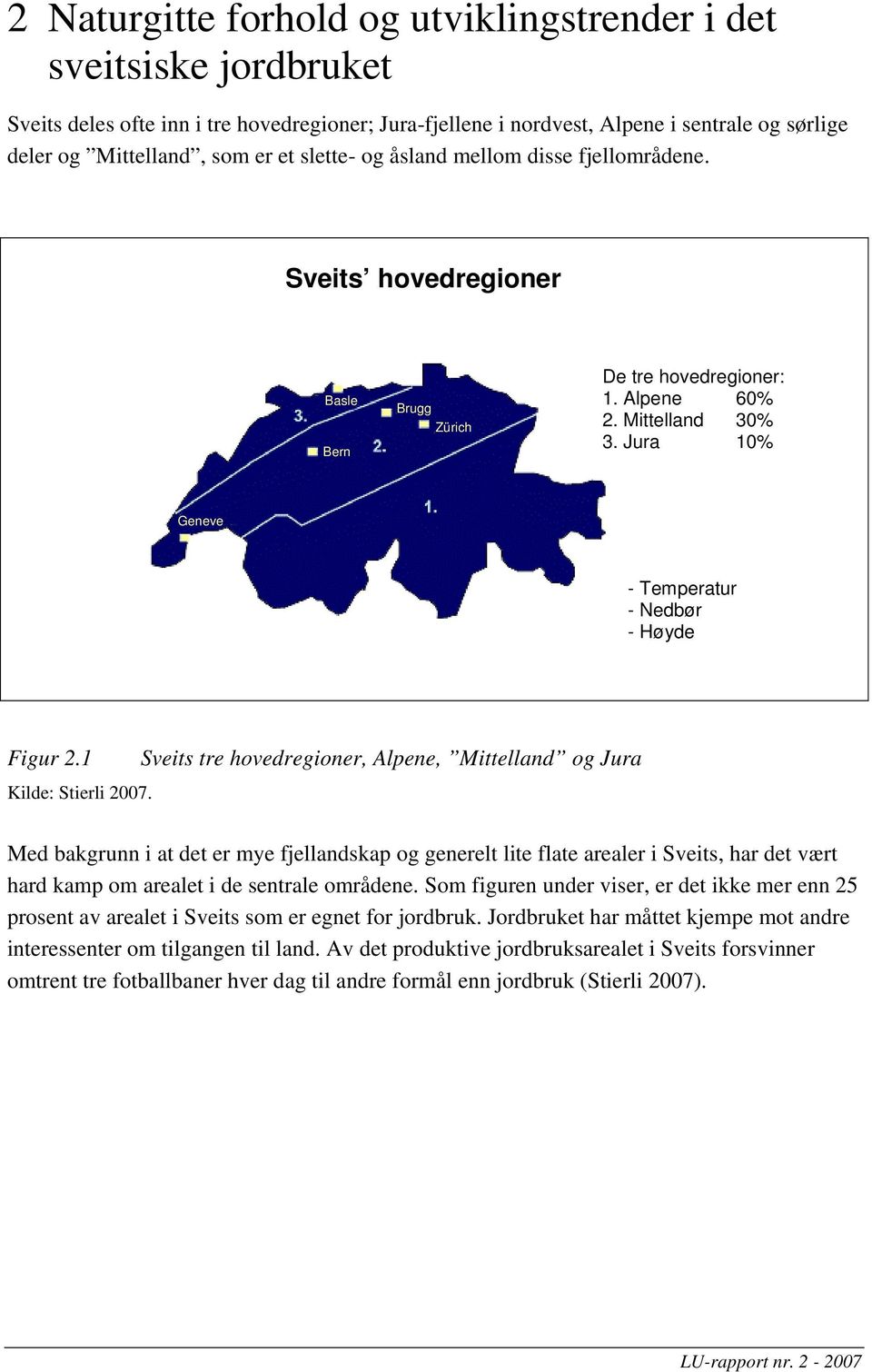 Jura 10% Geneve - Temperatur - Nedbør - Høyde Figur 2.1 Kilde: Stierli 2007.