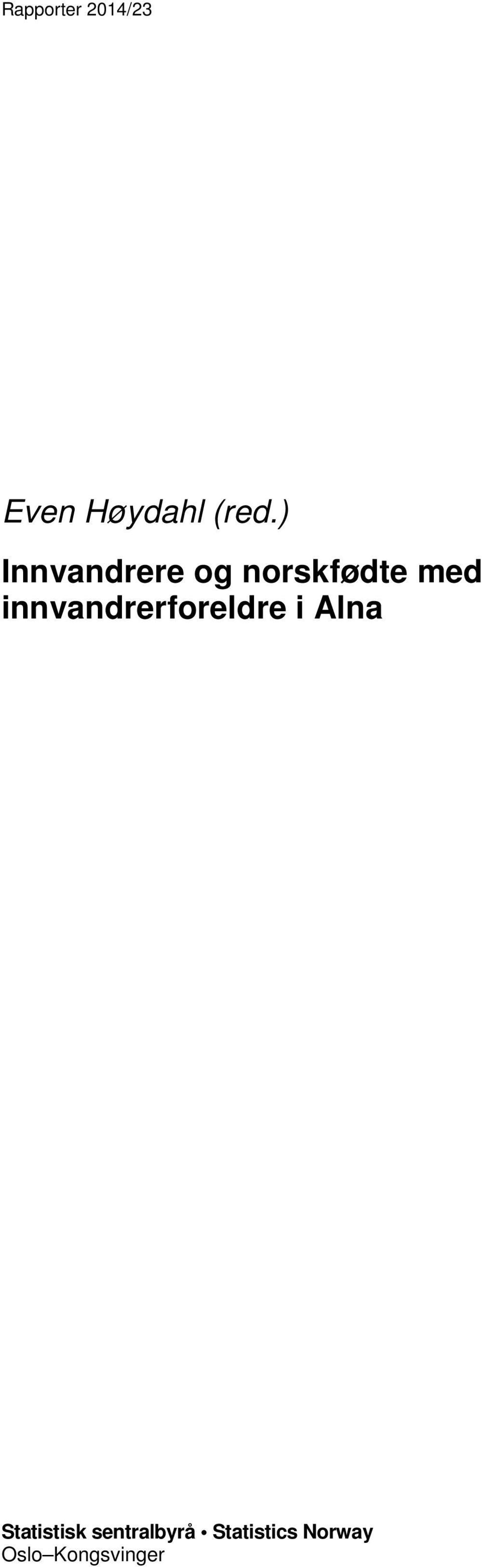 innvandrerforeldre i Statistisk