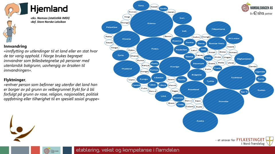 I Norge brukes begrepet innvandrer som fellesbetegnelse på personer med utenlandsk bakgrunn, uavhengig av årsaken til innvandringen».