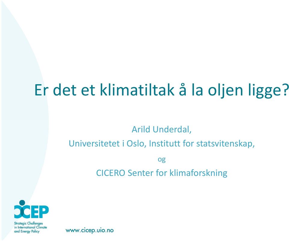 Arild Underdal, Universitetet i