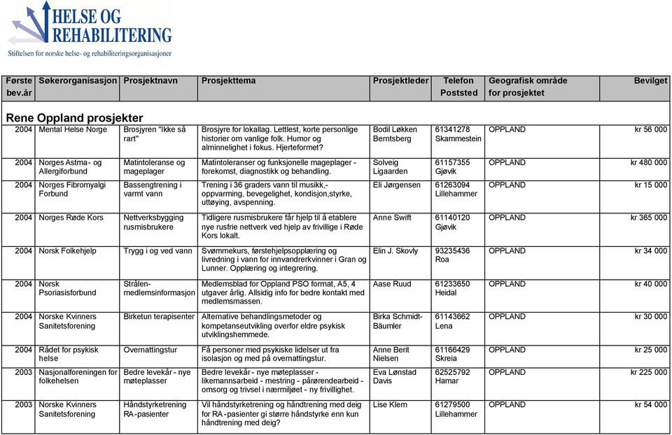 Bassengtrening i varmt vann 2004 Norges Røde Kors Nettverksbygging rusmisbrukere Brosjyre for lokallag. Lettlest, korte personlige historier om vanlige folk. Humor og alminnelighet i fokus.