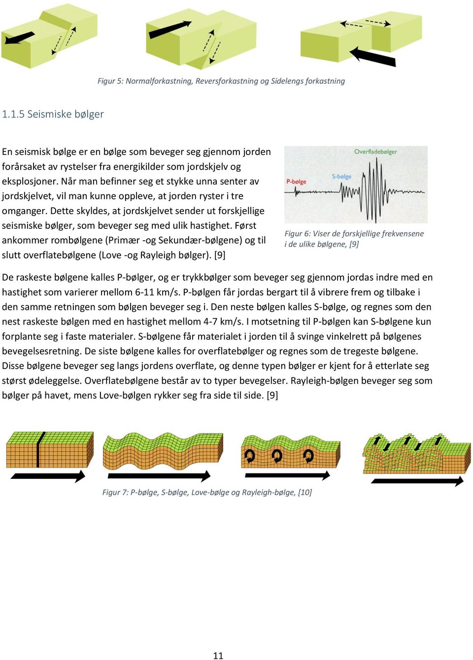 Når man befinner seg et stykke unna senter av jordskjelvet, vil man kunne oppleve, at jorden ryster i tre omganger.