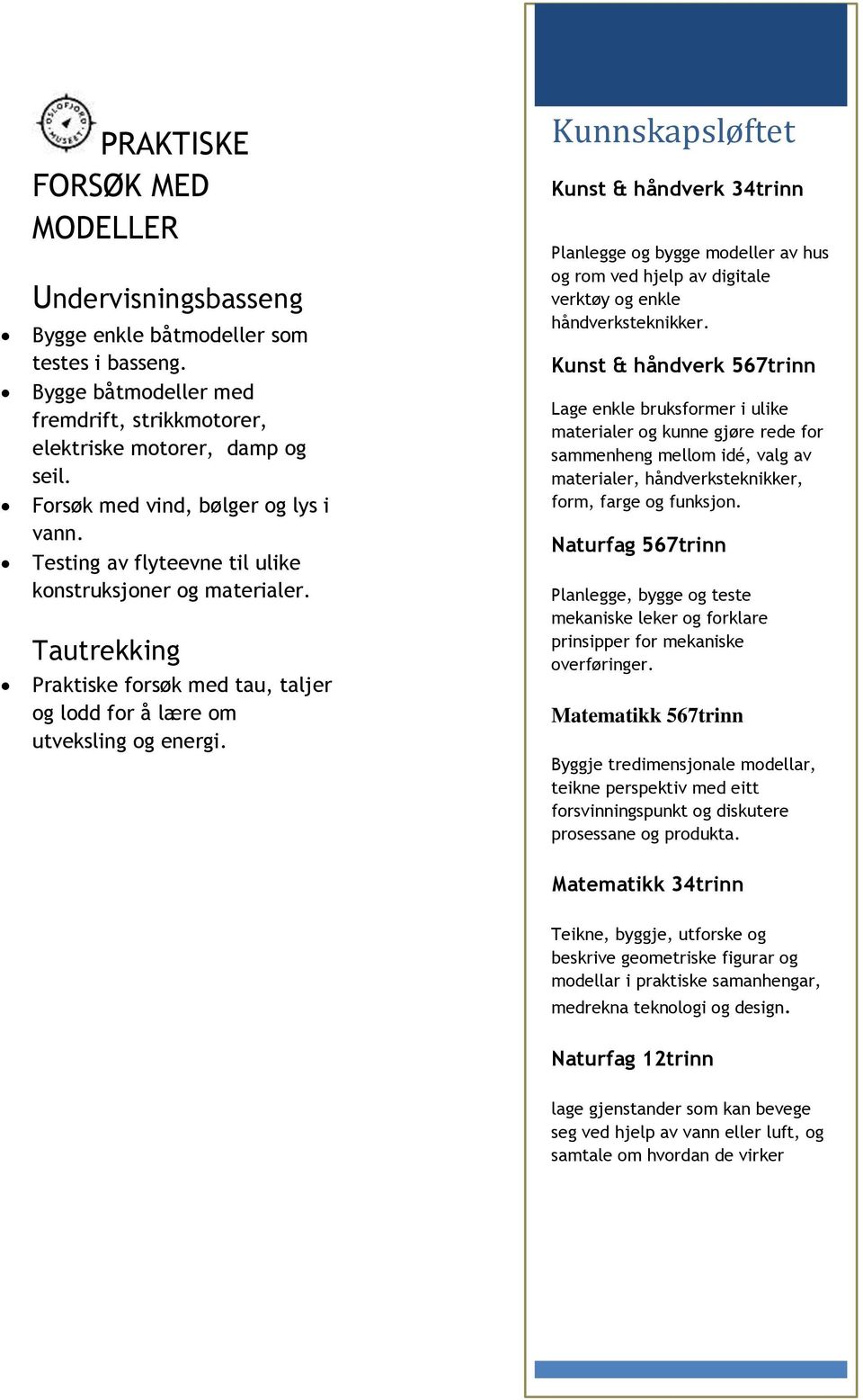 Kunst & håndverk 34trinn Planlegge og bygge modeller av hus og rom ved hjelp av digitale verktøy og enkle håndverksteknikker.