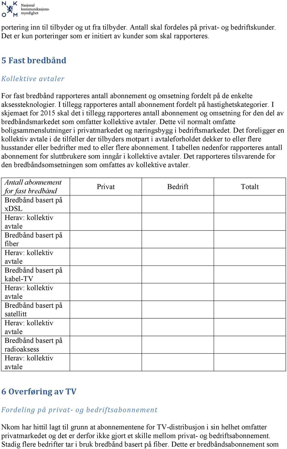 I tillegg rapporteres antall abonnement fordelt på hastighetskategorier.