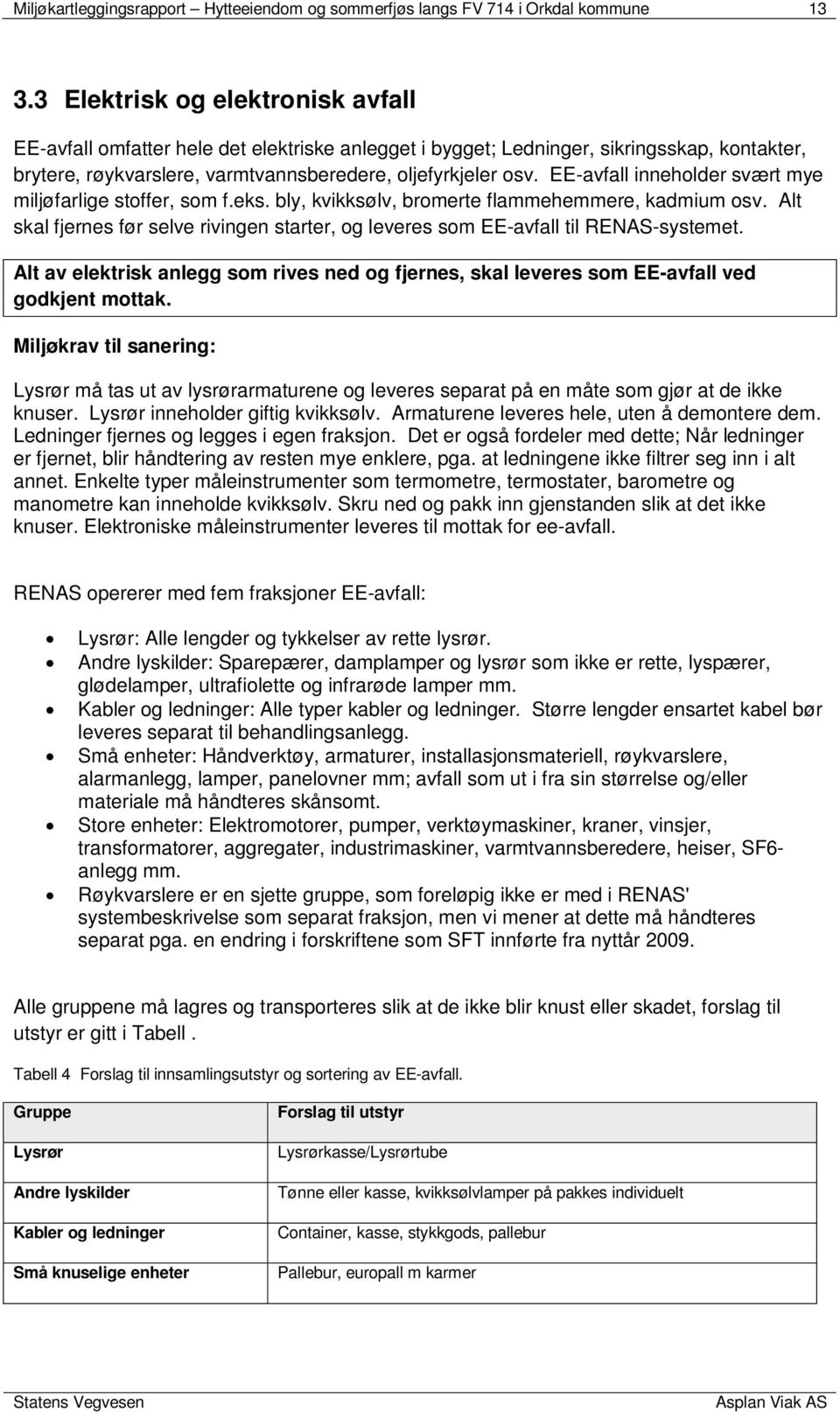 EE-avfall inneholder svært mye miljøfarlige stoffer, som f.eks. bly, kvikksølv, bromerte flammehemmere, kadmium osv.