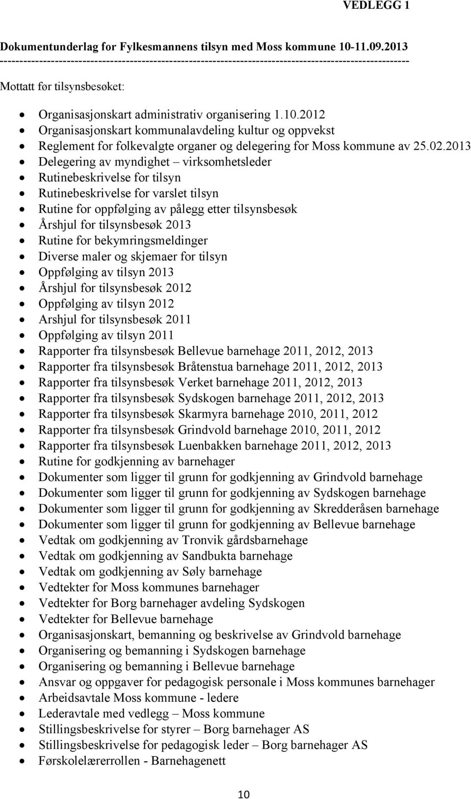 2012 Organisasjonskart kommunalavdeling kultur og oppvekst Reglement for folkevalgte organer og delegering for Moss kommune av 25.02.
