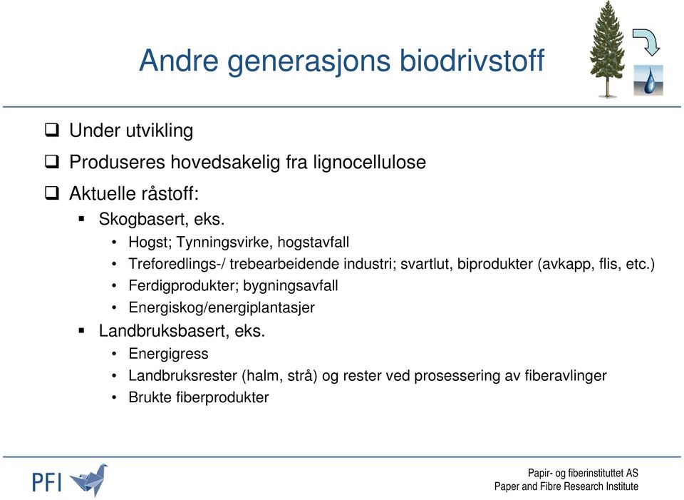 Hogst; Tynningsvirke, hogstavfall Treforedlings-/ trebearbeidende industri; svartlut, biprodukter (avkapp,