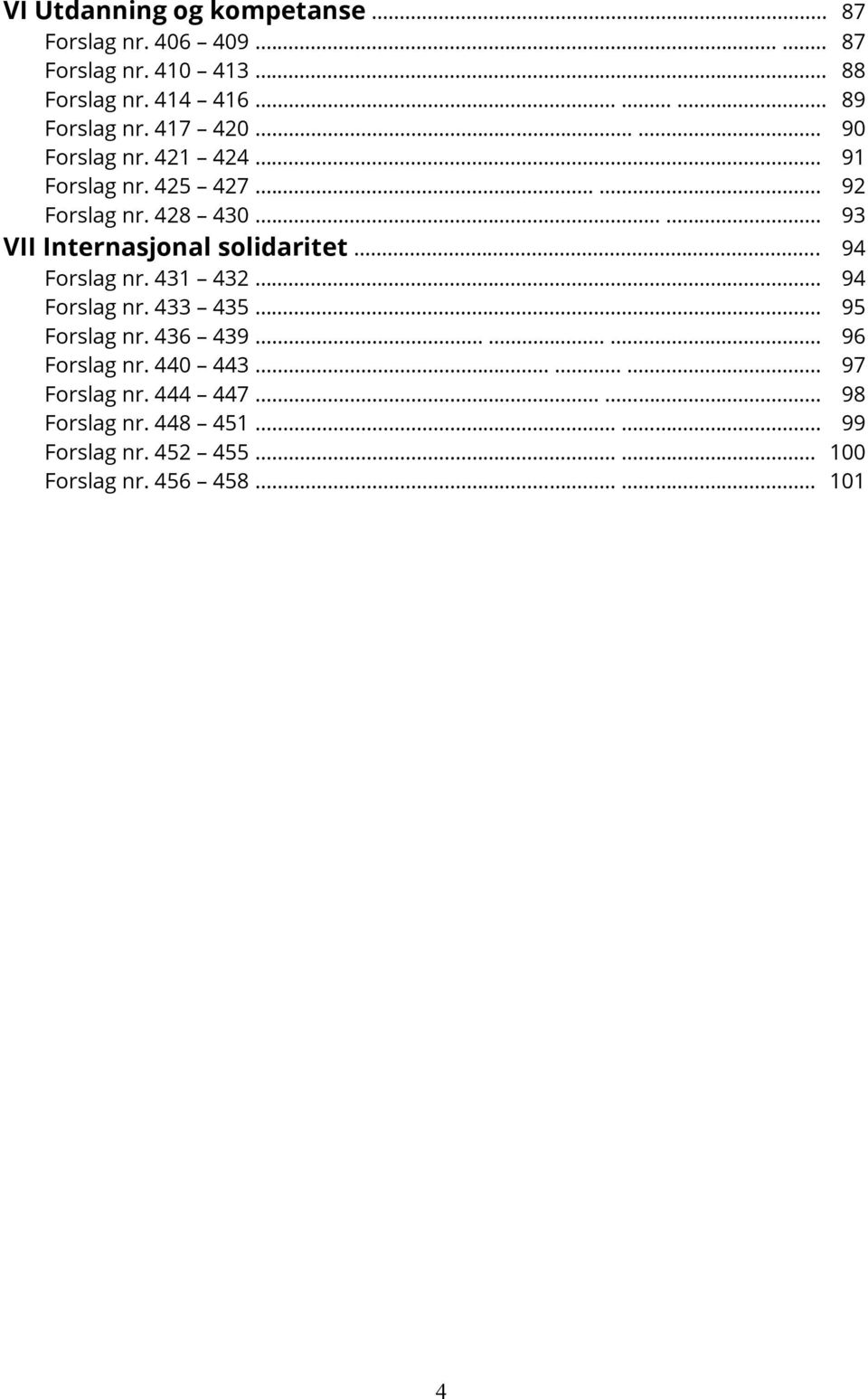 .... 93 VII Internasjonal solidaritet... 94 nr. 431 432... 94 nr. 433 435... 95 nr.