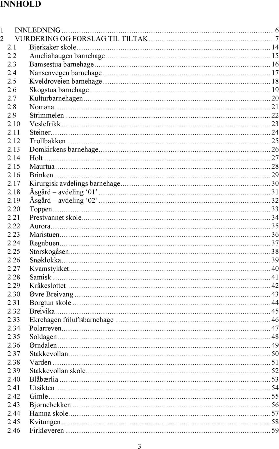 13 Domkirkens barnehage... 26 2.14 Holt... 27 2.15 Maurtua... 28 2.16 Brinken... 29 2.17 Kirurgisk avdelings barnehage... 30 2.18 Åsgård avdeling 01... 31 2.19 Åsgård avdeling 02... 32 2.20 Toppen.